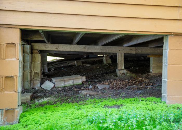 a damaged home before crawl space encapsulation